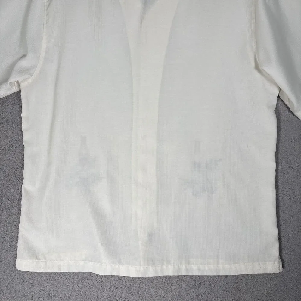 Batik Bay Shirt Mens XL Camp Tropical Beer Embroidery Wood Buttons Retro Dadcore